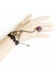 Black Lace Rose Handmade Lolita Bracelet And Ring Set