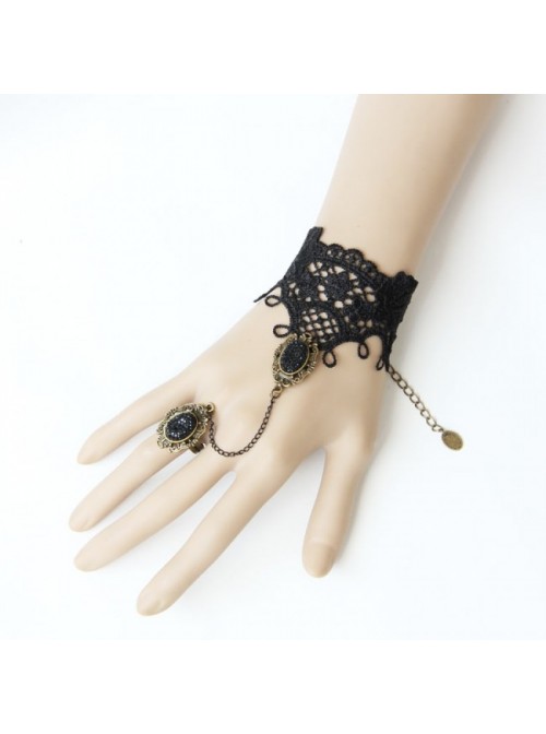 Gothic Lace Handmade Lolita Bracelet And Ring Set