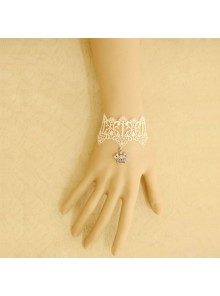 Elegant White Lace Crown Decoration Lolita Wrist Strap