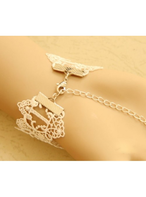 Elegant White Lace Crown Decoration Lolita Wrist Strap