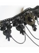 Punk Black Lace Rose Lolita Bracelet And Ring Set