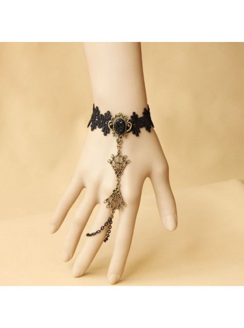 Romantic Black Lace Handmade Lolita Wrist Strap