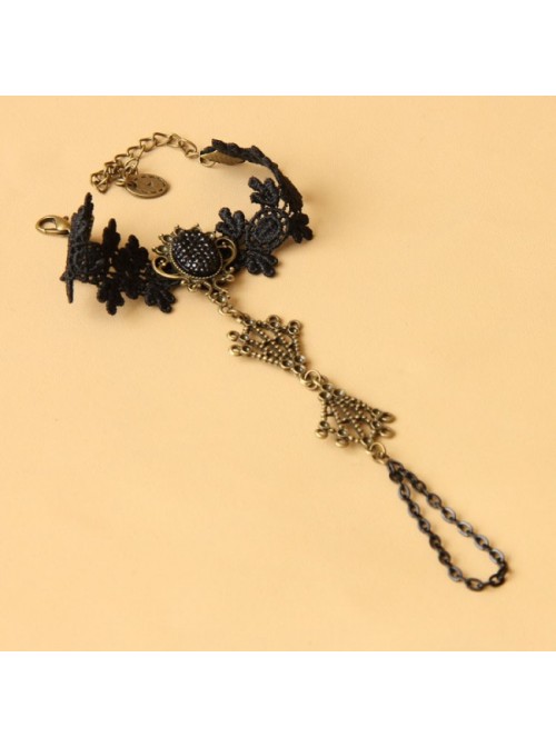 Romantic Black Lace Handmade Lolita Wrist Strap