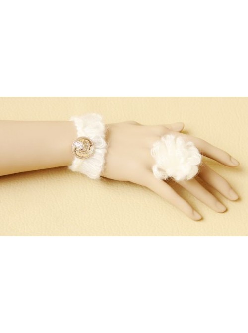 Sweet White Floral Lolita Bracelet And Ring Set