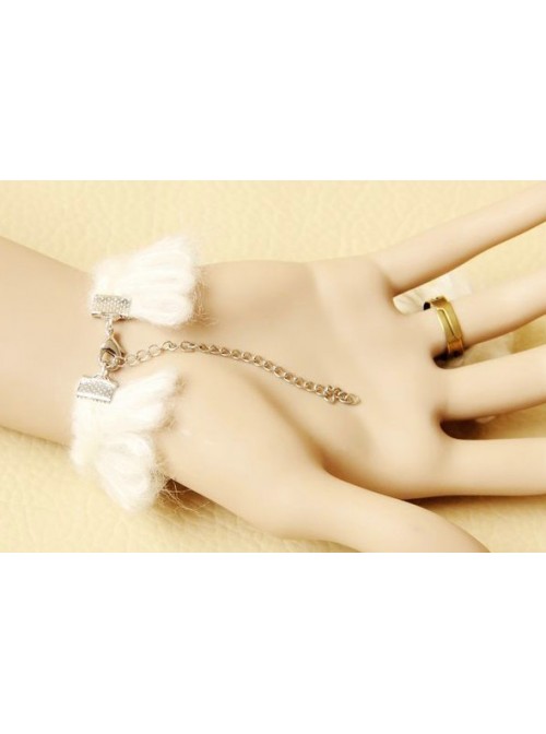 Sweet White Floral Lolita Bracelet And Ring Set