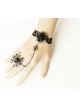 Black Lace Floral Lady Lolita Bracelet And Ring Set