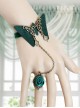 Retro Green Butterfly Lolita Bracelet And Rose Ring