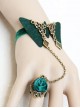 Retro Green Butterfly Lolita Bracelet And Rose Ring