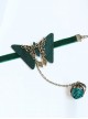 Retro Green Butterfly Lolita Bracelet And Rose Ring