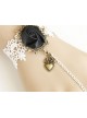 White Lace Retro Floral Lolita Bracelet And Ring Set