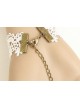 White Lace Retro Floral Lolita Bracelet And Ring Set