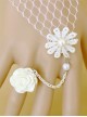 Sweet White Lace Rose Handmade Lolita Wrist Strap