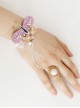 Rococo Purple Butterfly Bracelet And White Pearl Ring