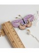 Rococo Purple Butterfly Bracelet And White Pearl Ring