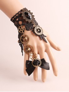 Black Lace Gears Decorate Lolita Wrist Strap