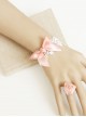 Pink Bowknot Girls Lolita Bracelet And Ring Set