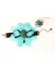 Blue Chiffon Floral Girls Lolita Bracelet And Ring Set