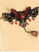 Gothic Black And Red Butterfly Girls Lolita Bracelet And Ring Set