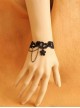 Beautiful Black Lace Girls Lolita Bracelet And Ring Set
