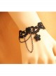 Beautiful Black Lace Girls Lolita Bracelet And Ring Set