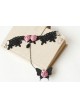 Charming Black Butterfly Pink Floral Lady Lolita Bracelet And Ring Set