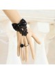 Handmade Rococo Retro Black Bowknot Lolita Bracelet And Ring Set