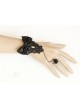 Handmade Rococo Retro Black Bowknot Lolita Bracelet And Ring Set