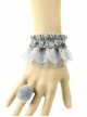 Mori Girls Lovely Gray Lolita Bracelet And Ring Set