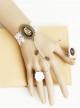 Retro White Lace Lady Handmade Lolita Bracelet And Ring Set