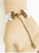 Retro White Lace Lady Handmade Lolita Bracelet And Ring Set