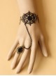 Handmade Black Lace Cobweb Laday Lolita Bracelet And Ring Set