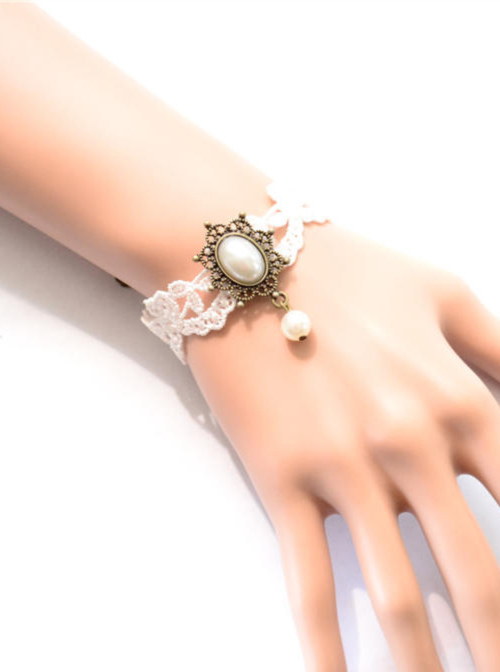 Sweet Retro White Lace Lolita Wrist Strap