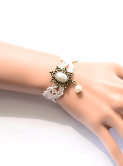 Sweet Retro White Lace Lolita Wrist Strap