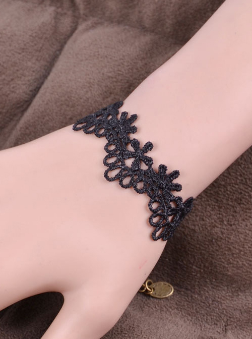 Concise Black Lace Lolita Wrist Strap