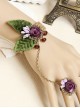 Retro Purple Flower Decorate Bracelet And Ring Set