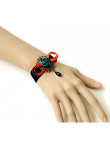 Beautiful Rose Bead Pendant Girls Lolita Wrist Strap