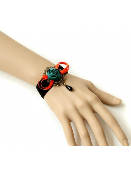 Beautiful Rose Bead Pendant Girls Lolita Wrist Strap