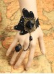 Black Butterfly Lace Black Ribbon Rose Gothic Bracelet And Ring