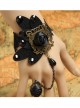 Black Butterfly Lace Black Ribbon Rose Gothic Bracelet And Ring