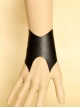 Handmade Black PU Leather Lady Lolita Wrist Strap