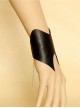 Handmade Black PU Leather Lady Lolita Wrist Strap