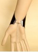 Handmade Black PU Leather Lady Lolita Wrist Strap