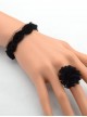 Black Lace Flower Girls Lolita Bracelet And Ring Set