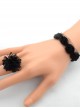 Black Lace Flower Girls Lolita Bracelet And Ring Set