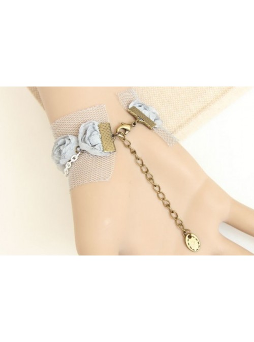 Cute Rose Lace Girls Lolita Bracelet And Ring Set