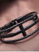 Concise Black Lady Lolita Leather Wrist Strap