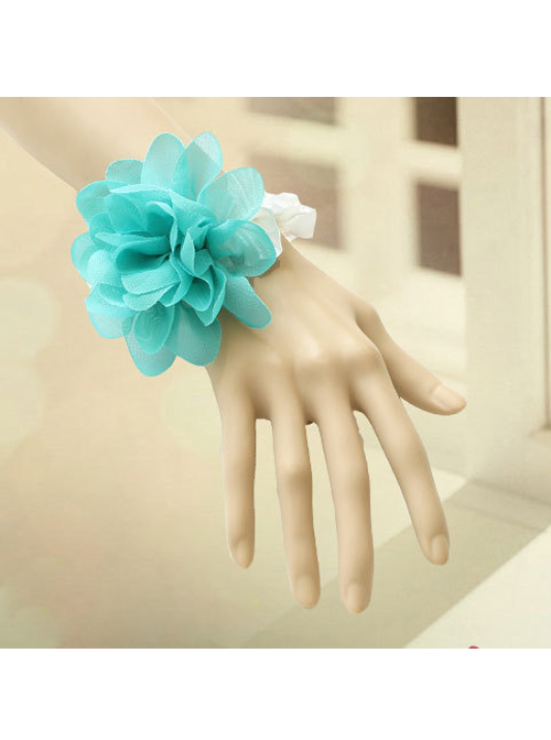 Retro Green Flower Handmade Lolita Wrist Strap