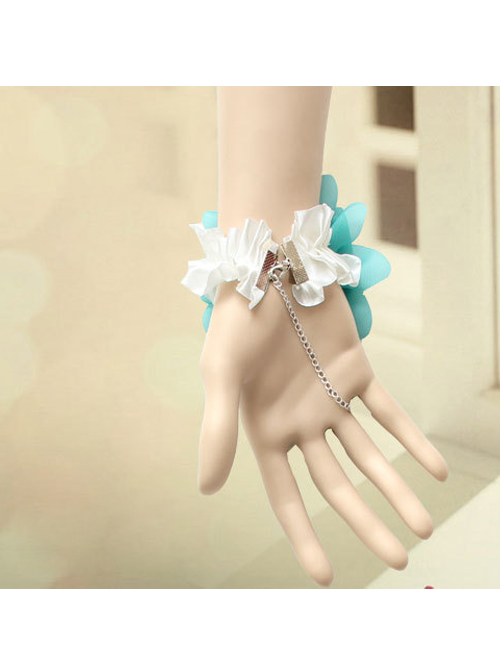 Retro Green Flower Handmade Lolita Wrist Strap