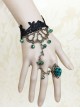 Retro Vines Green Rose Lolita Bracelet And Ring