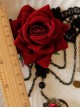 Gothic Black Lace Red Rose Lolita Wrist Strap And Ring Suit